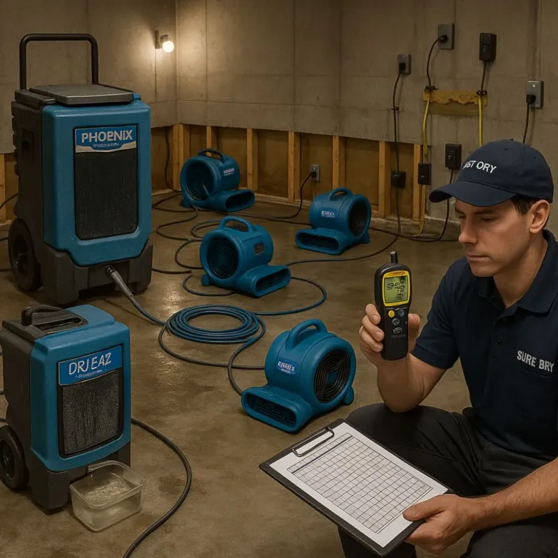 Structural Drying and Dehumidification process in Pleasantville, IA